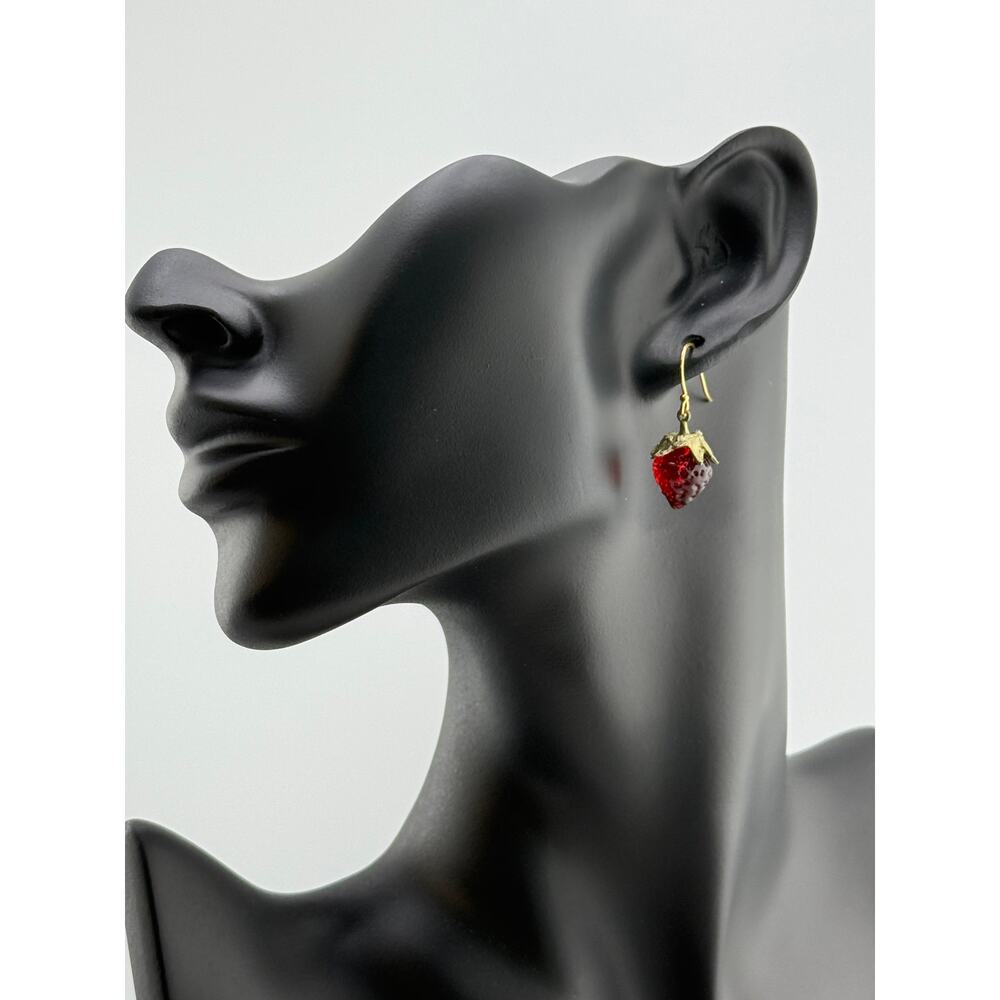 Michael Michaud Strawberry Dainty Wire Earrings - Picture 3 of 3